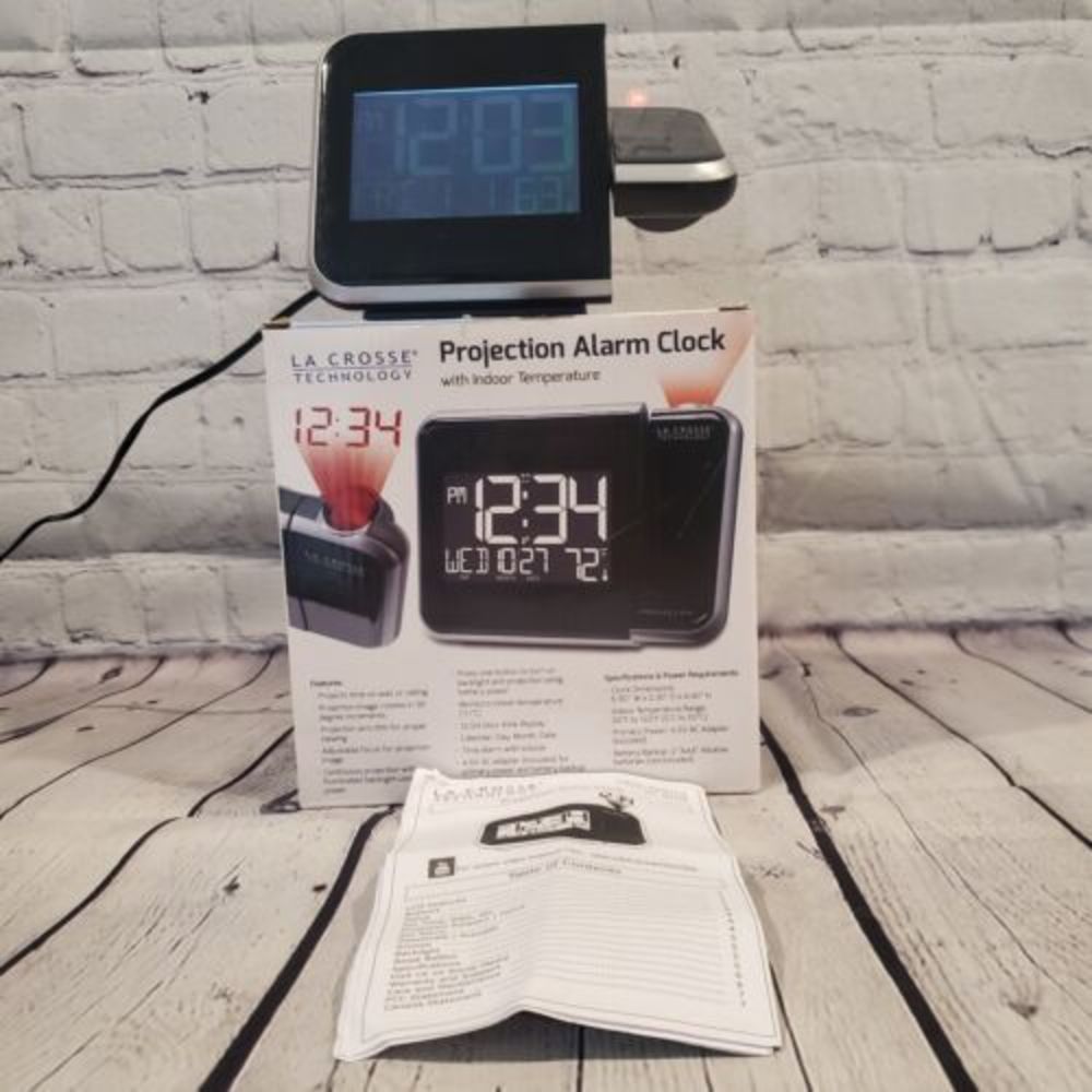 La Crosse Technology Projection Electric Alarm Clock Indoor‎ Temp W85923